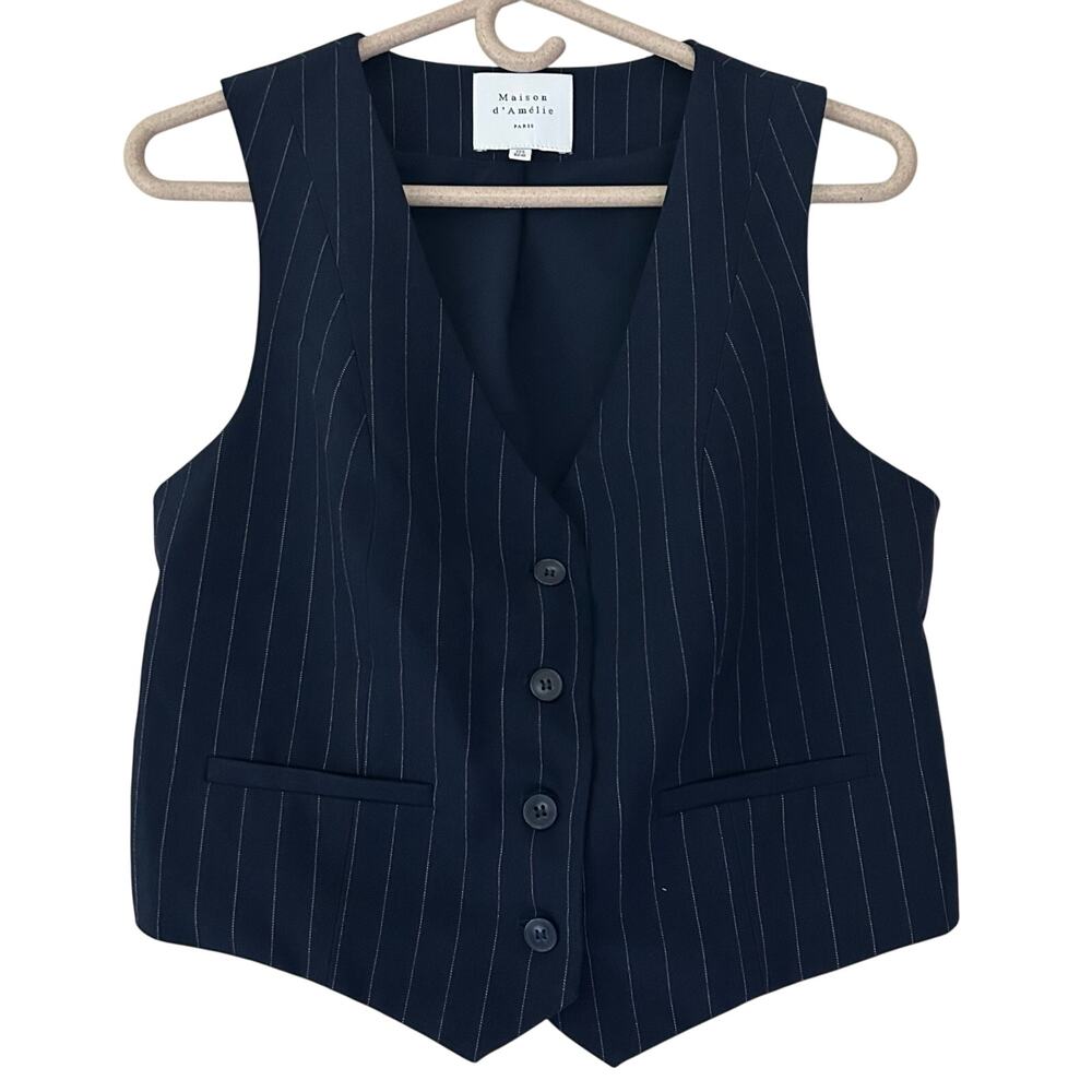 Navy Pinstripe Vest Size 6